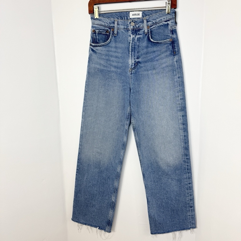 AGOLDE REN Jeans High Rise Wide Leg Women's Size 25 In Measure Comfort Stretch